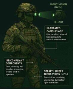NIR reflective fabric structure and infrared spectrum compliance