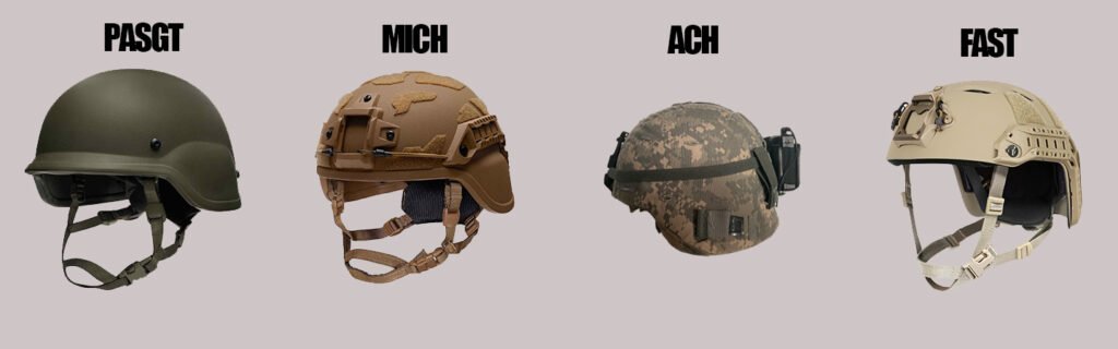 tactical acronyms PASGT MICH FAST Helmet